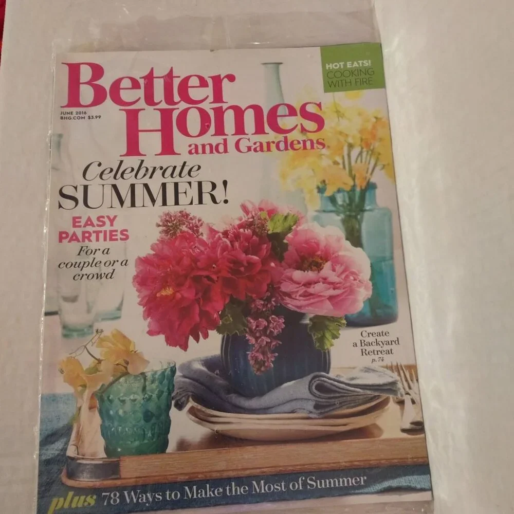Better Homes & Gardens Magazine June 2016 Celebrate Summer Flowers & Party Ideas